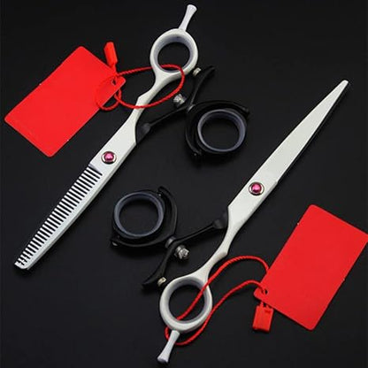 Swivel Thumb Hair Cutting Scissors – 6.5" Curved Blade with 360° Rotating Ring