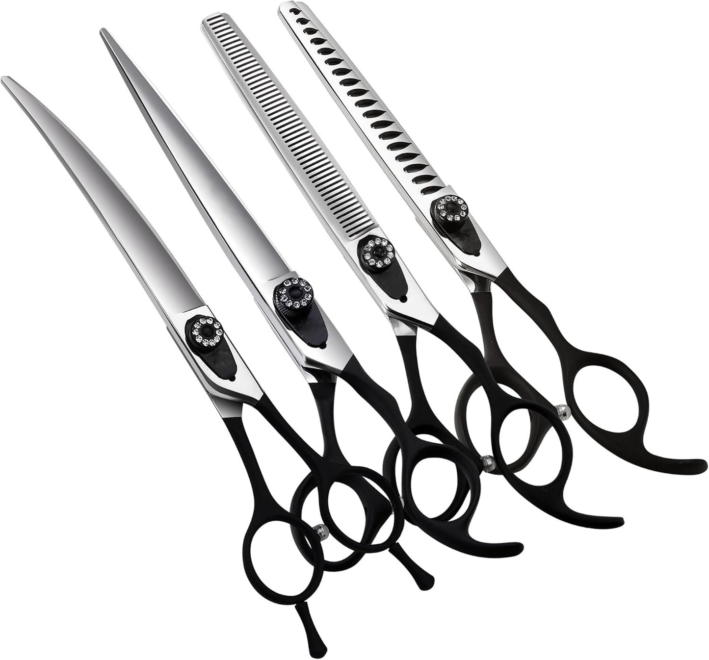 Professional 5'' Dog Grooming Scissors Set - Japanese-Style Straight & Texturizing Shears with Non-Slip Handles