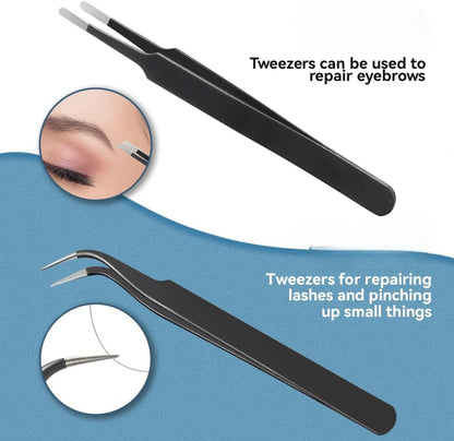 Bite Instruments 9 Pcs Precision Tweezers Set Stainless Steel for Electronics, Craft, Laboratory Work, Jewelry-Making, etc