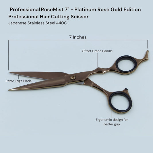 Professional Gold Barber Kit - 5-Piece Hair Cutting Set with Straight Razor, Straight, Curved & Thinning Shears, and Comb with Case