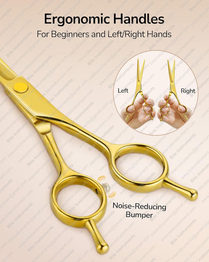 Professional Barber Scissor Kit – Hair Cutting & Thinning Shears Set with Comb, Clips & Case