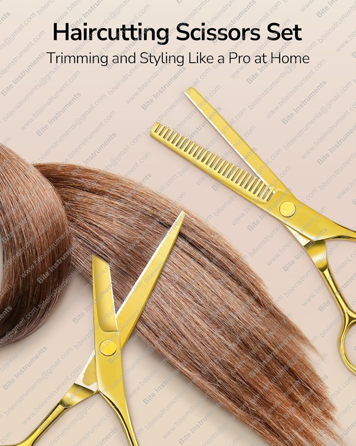 Professional Barber Scissor Kit – Hair Cutting & Thinning Shears Set with Comb, Clips & Case