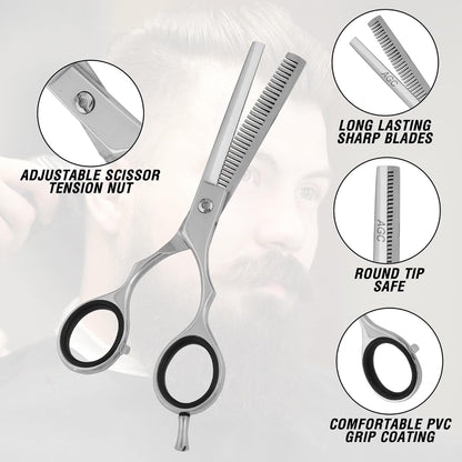 Professional 4-Piece Hair Cutting & Thinning Scissors Set - Black Hairdressing Kit with Comb & Accessories Gift Set