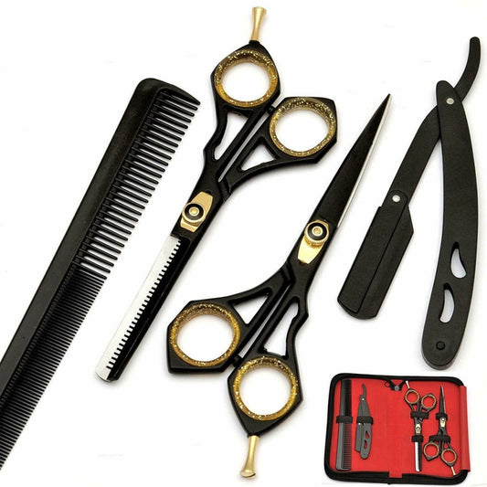 Bite Instruments Professional Barber & Hairdressing Kit - Stainless Steel Shears & Razor Set