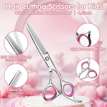 Professional 9-Piece Hair Cutting & Thinning Scissors Kit - Black & Gold Shears, Combs, Cape & Styling Accessories with Case