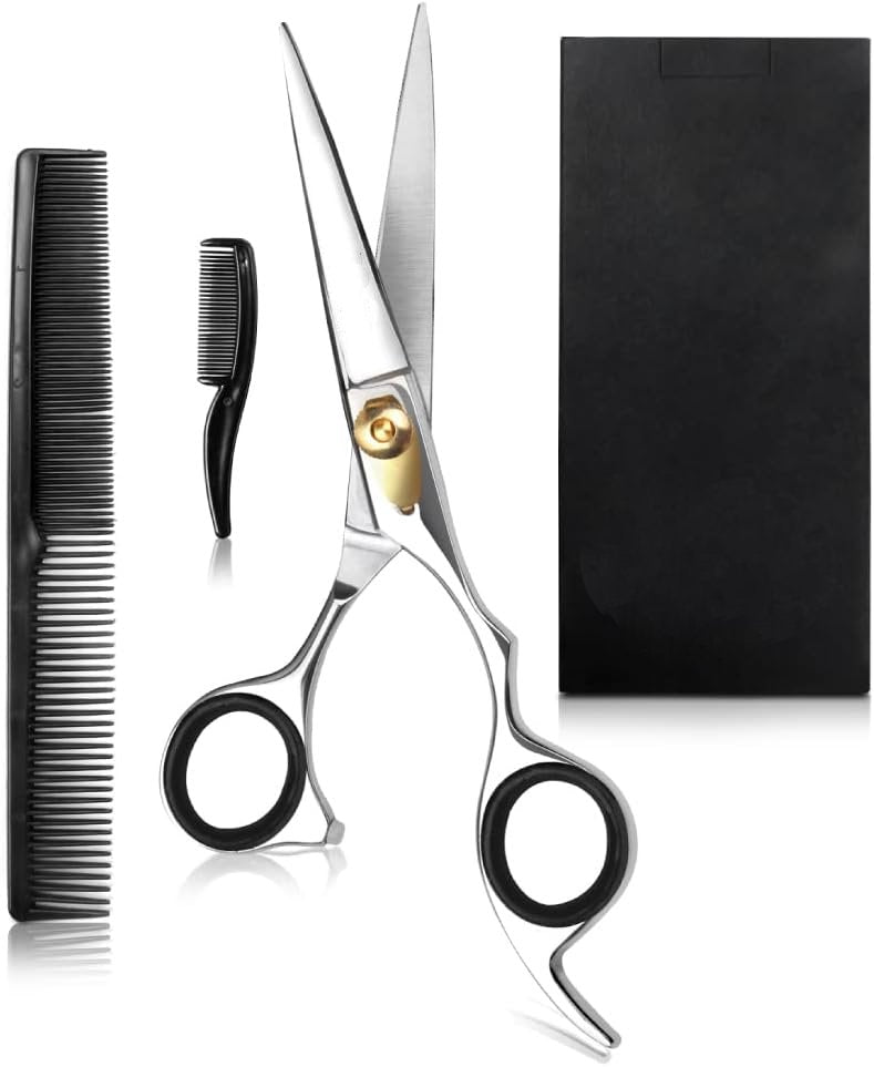 Premium Beard Trimming Scissors Set 6.5 Inches with T – Precision Grooming Tool with Combs & Gift Box | Bite Instruments