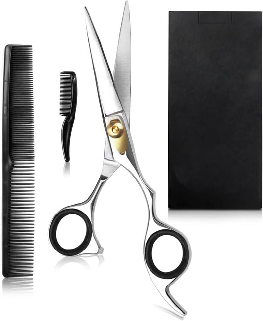 Premium Beard Trimming Scissors Set 6.5 Inches with T – Precision Grooming Tool with Combs & Gift Box | Bite Instruments