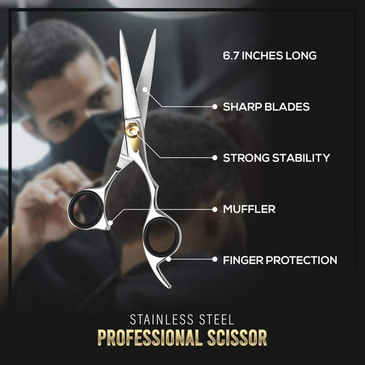 Premium Beard Trimming Scissors Set 6.5 Inches with T – Precision Grooming Tool with Combs & Gift Box | Bite Instruments