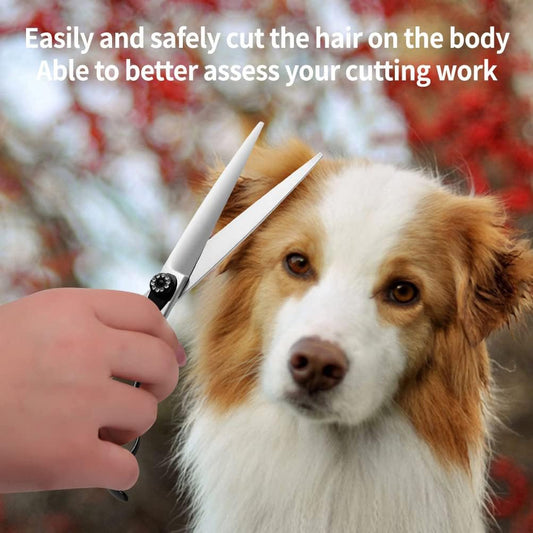 Professional 5'' Dog Grooming Scissors Set - Japanese-Style Straight & Texturizing Shears with Non-Slip Handles