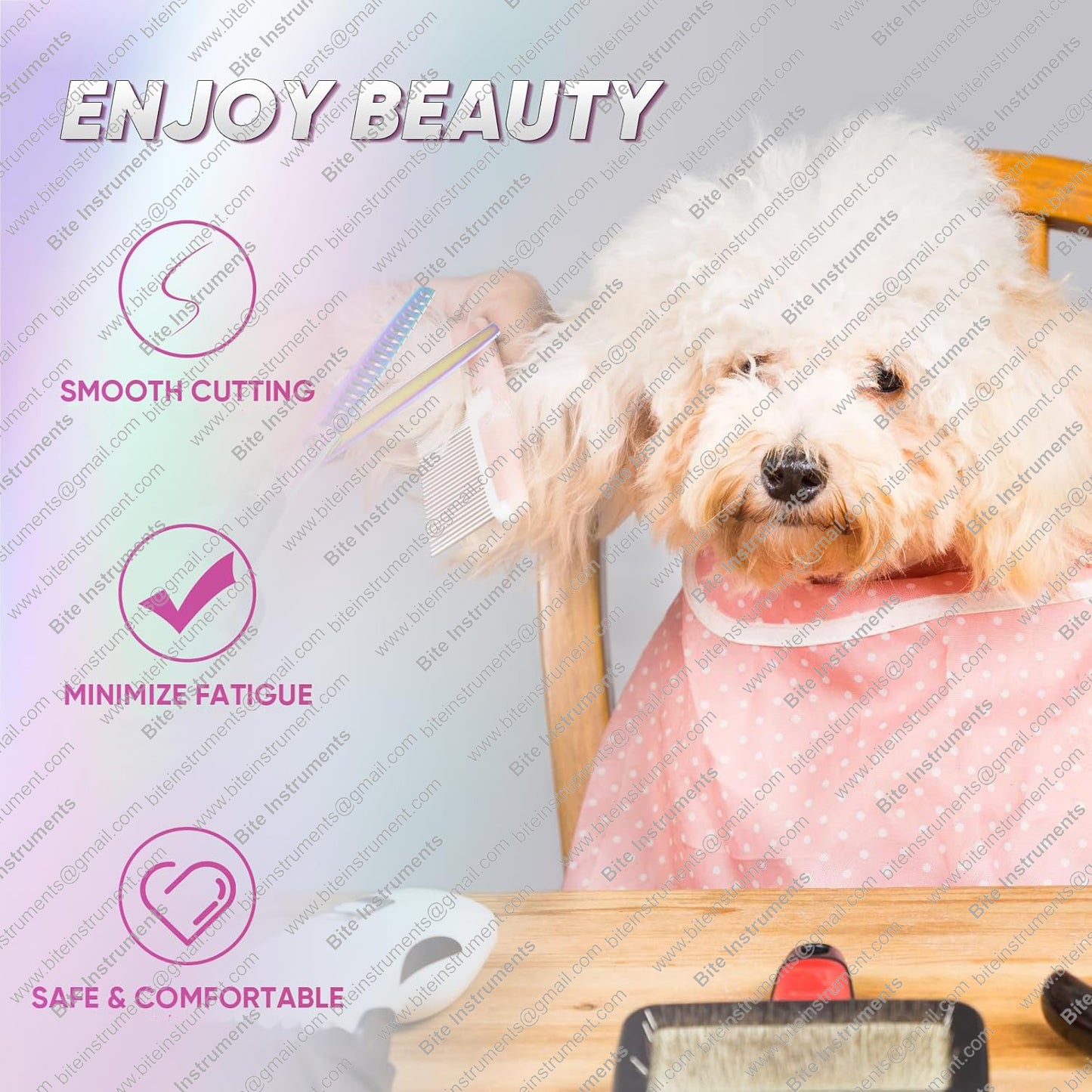 Professional Dog Grooming Scissors Pet Curved Chunker Shears 7.0''Sharp Blades 440C Steel Thinning Scissors