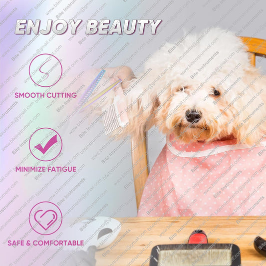 Professional Dog Grooming Scissors Pet Curved Chunker Shears 7.0''Sharp Blades 440C Steel Thinning Scissors