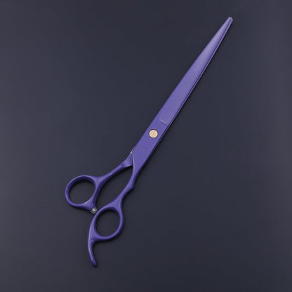 Purple Dragon Professional 8.0-inch Dog Grooming Scissors Set - Straight, Curved & Chunker Shears