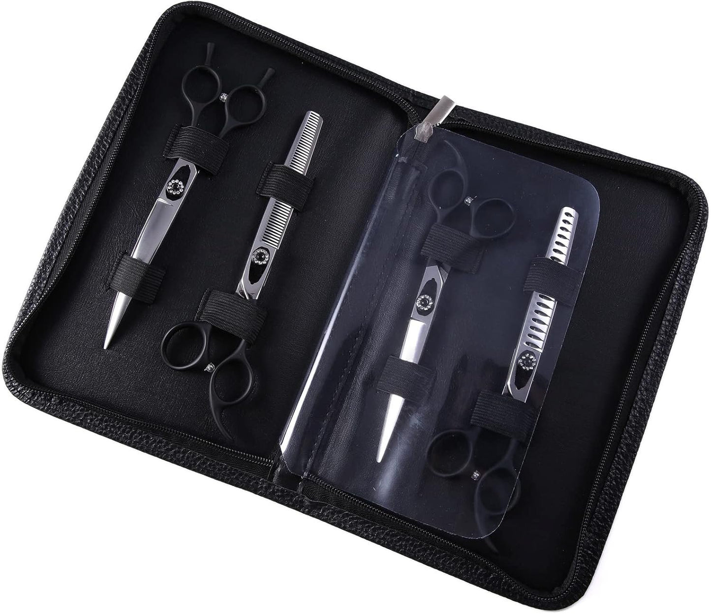 Professional 5'' Dog Grooming Scissors Set - Japanese-Style Straight & Texturizing Shears with Non-Slip Handles