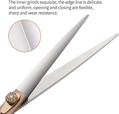 Professional 7.5-inch Dog Grooming Straight Scissors - JP440C Steel with Sharp Blades & Rose Gold Handles