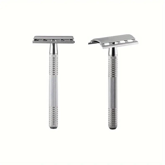 Double-Edged Safety Razor – Stainless Steel (Chrome/Rose Gold Finish)