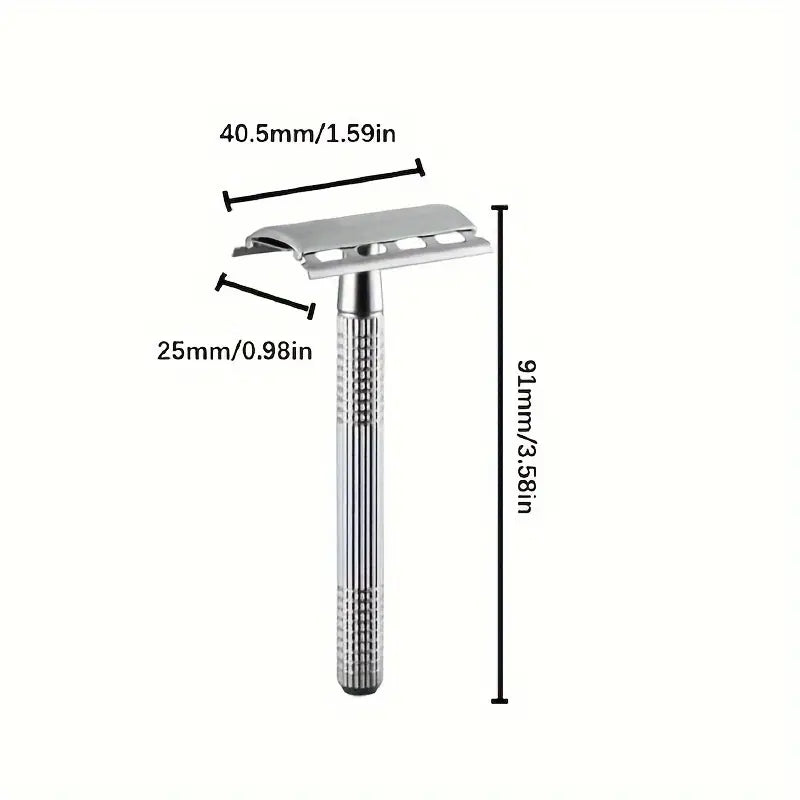 Double-Edged Safety Razor – Stainless Steel (Chrome/Rose Gold Finish)