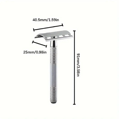 Double-Edged Safety Razor – Stainless Steel (Chrome/Rose Gold Finish)