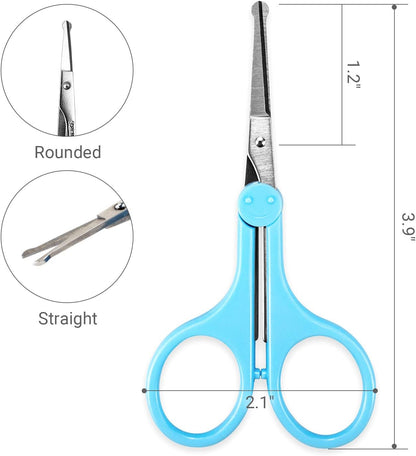 Eyelash Scissors, Small Scissors for Facial, Nose, Eyebrow, and Beard Hair Trimming & Grooming