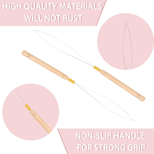 Professional Hair Extension Loop Tool & Pulling Needle for Micro Beads and Rings (3 Piece)