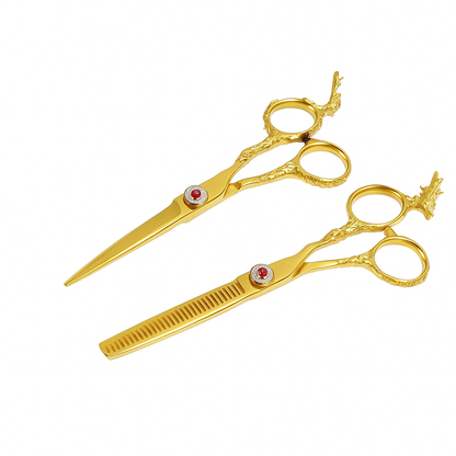 Dragon Handle Hair Cutting & Thinning Scissors Set – Precision Blades | Bite Instruments