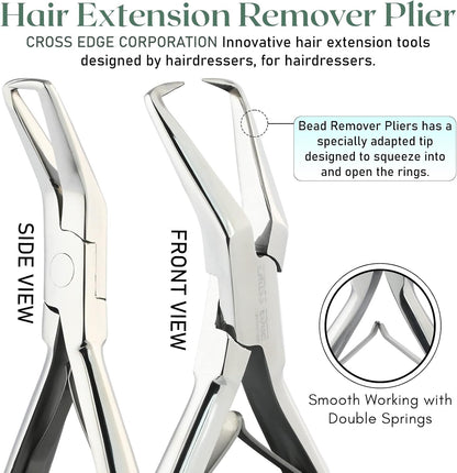 Bite Instruments Professional Hair Extension & Beading Tool Kit – Silver (4 Pieces)