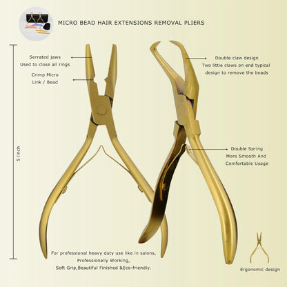 Professional Hair Extensions Pliers Kits - Bead Closer and Remover Pliers For Hair Extensions