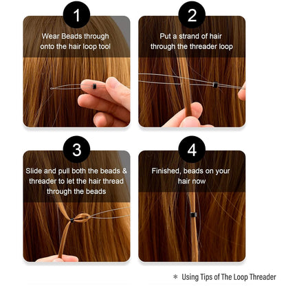Bite Instruments Hair Extension Loop Needle Pulling Hook Tool Bead Device Tool Kits (3 Pieces)
