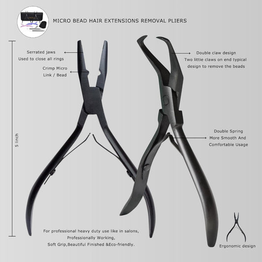 Professional Hair Extensions Pliers Kits - Bead Closer and Remover Pliers For Hair Extensions