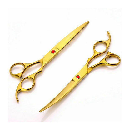 Bite Instruments Professional Hair Cutting Kit - All-Gold Barber Shears & Razor Set