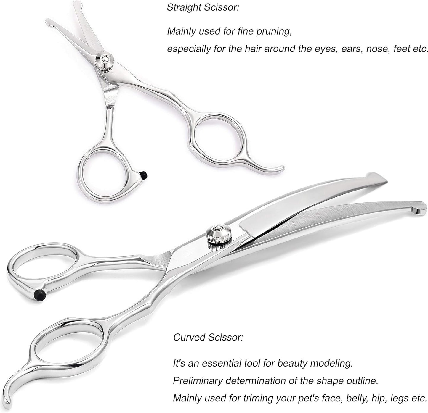 Professional Dog Grooming Kit - All-in-One Scissors Set, Nail Clipper, Comb & File with Case