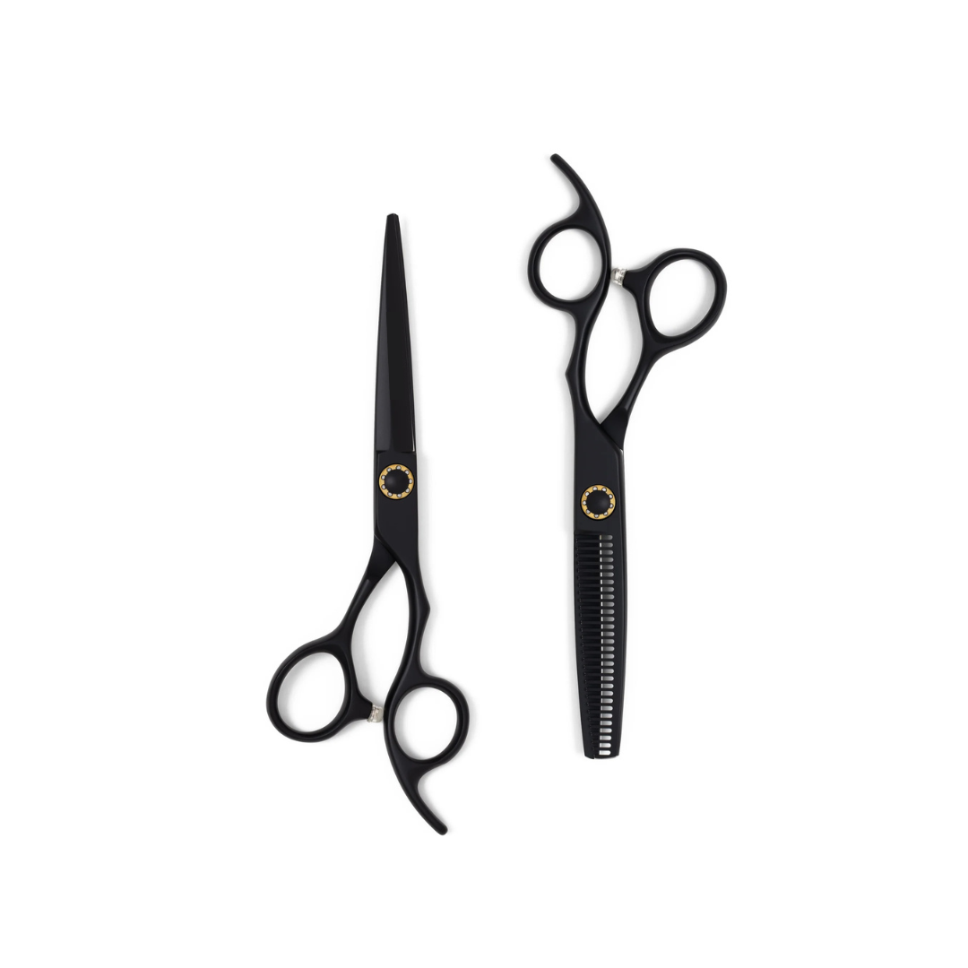 Matte Black Hairdressing Shear Set – Professional Hair Cutting Scissors