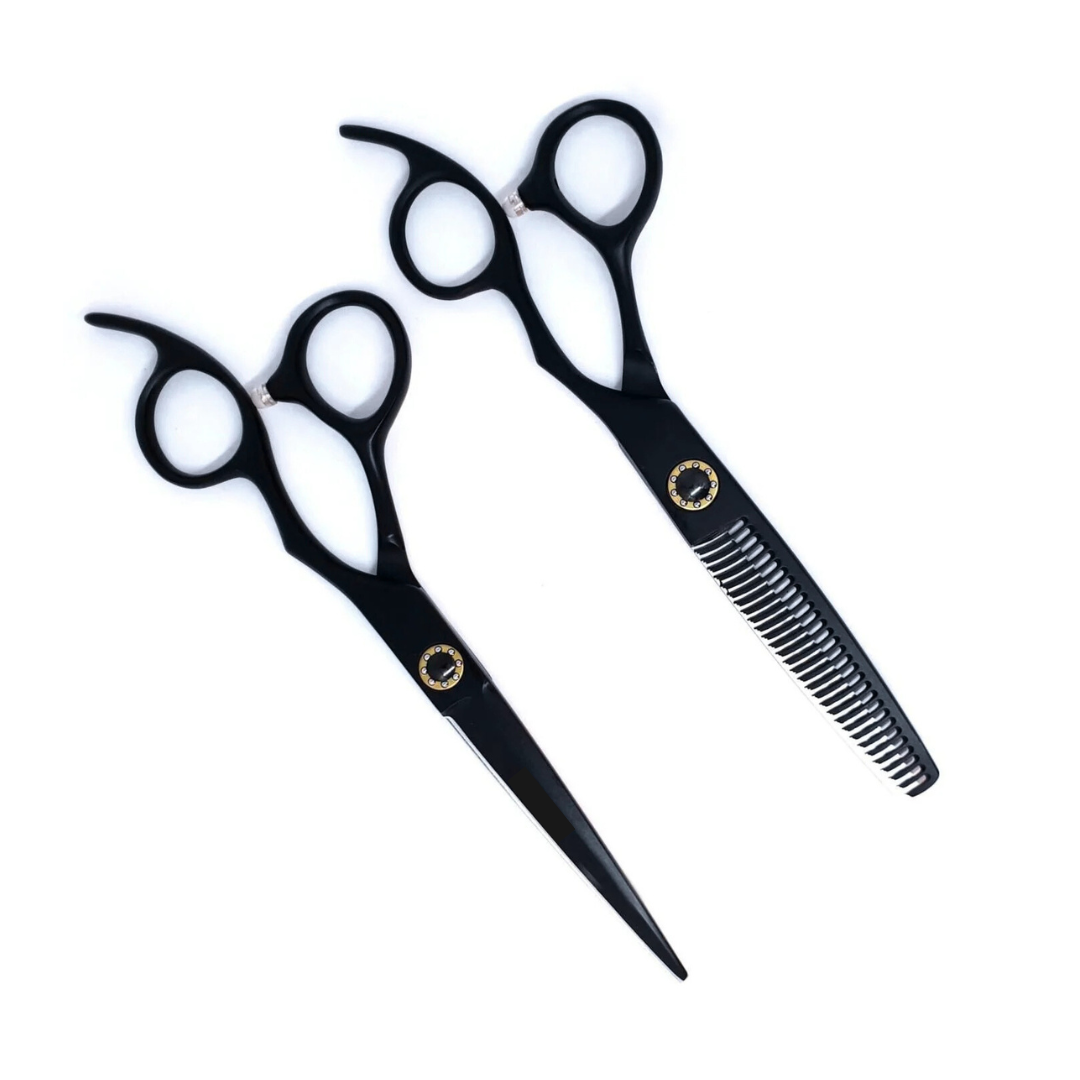 Matte Black Hairdressing Shear Set – Professional Hair Cutting Scissors
