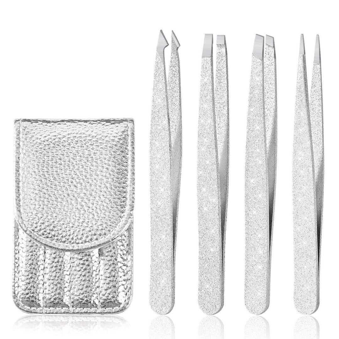 Bite Instruments Iridescent Slant Tip Eyebrow Tweezer Stainless Steel for Ingrown Hair Removal