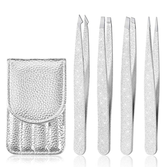 Bite Instruments Iridescent Slant Tip Eyebrow Tweezer Stainless Steel for Ingrown Hair Removal