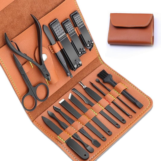 Manicure Pedicure Kit, Nail Clippers Set, 16 Pieces Stainless Steel Bite Instruments