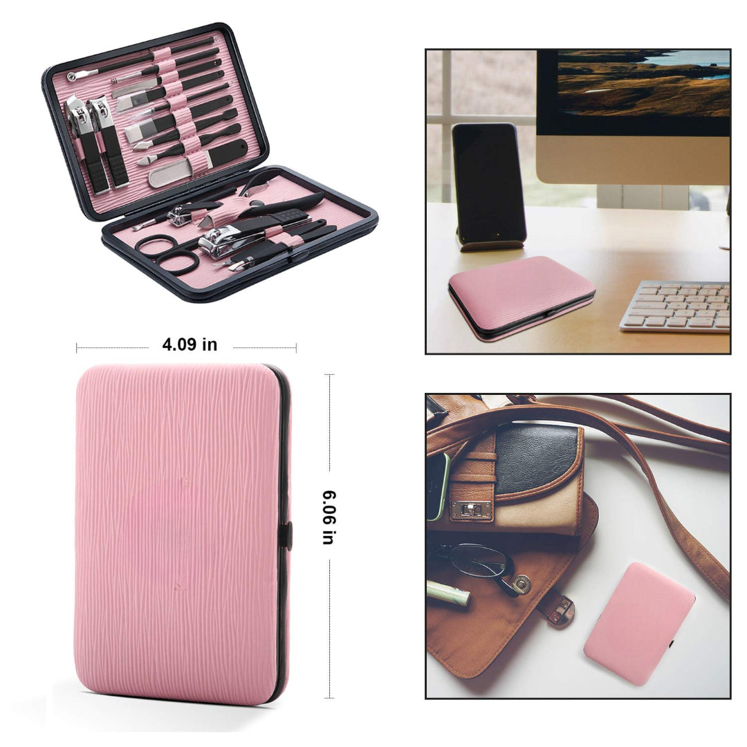 Bite Instruments Compact Travel Manicure Set - Portable Nail Grooming Kit
