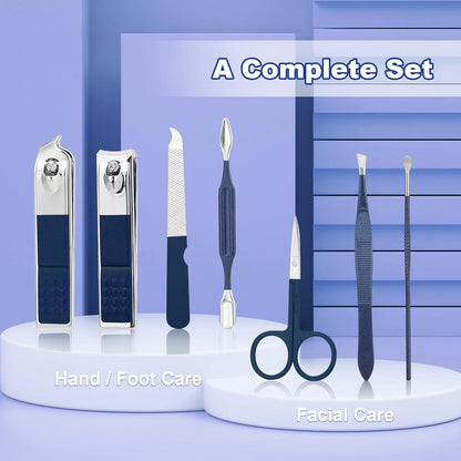 7-Piece Manicure Pedicure Grooming Kit Professional Nail Care Set by Bite Instruments