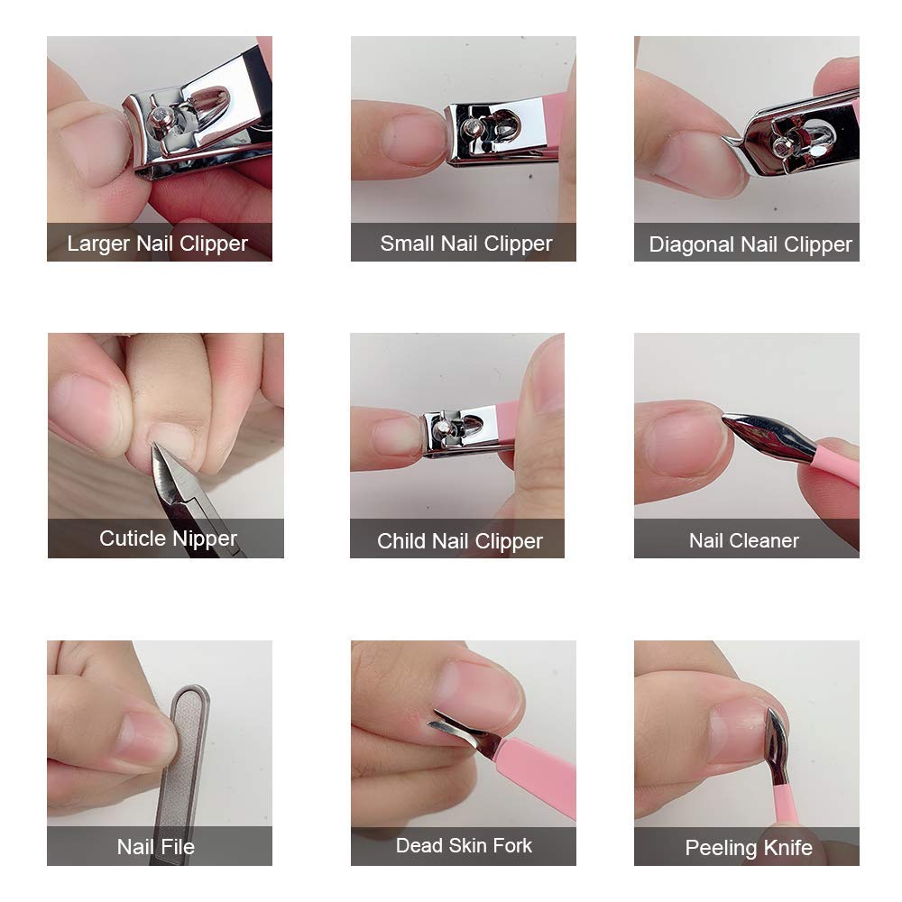 Bite Instruments Professional 18-in-1 Manicure & Pedicure Set Stainless Steel Nail Care Kit