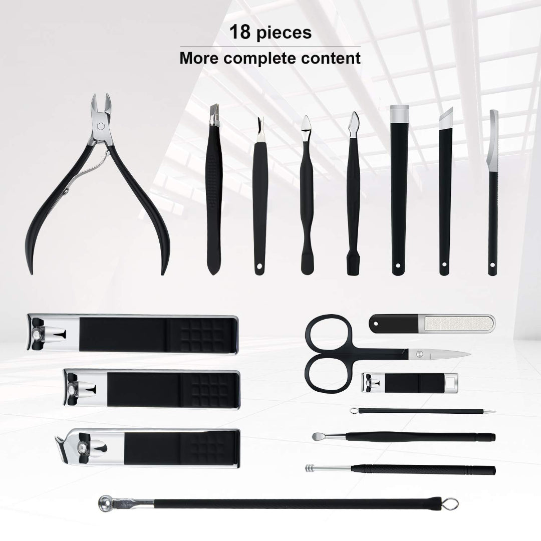 Bite Instruments Compact Travel Manicure Set - Portable Nail Grooming Kit