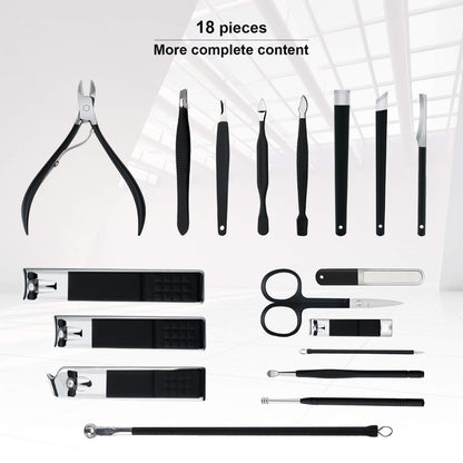 Bite Instruments Compact Travel Manicure Set - Portable Nail Grooming Kit