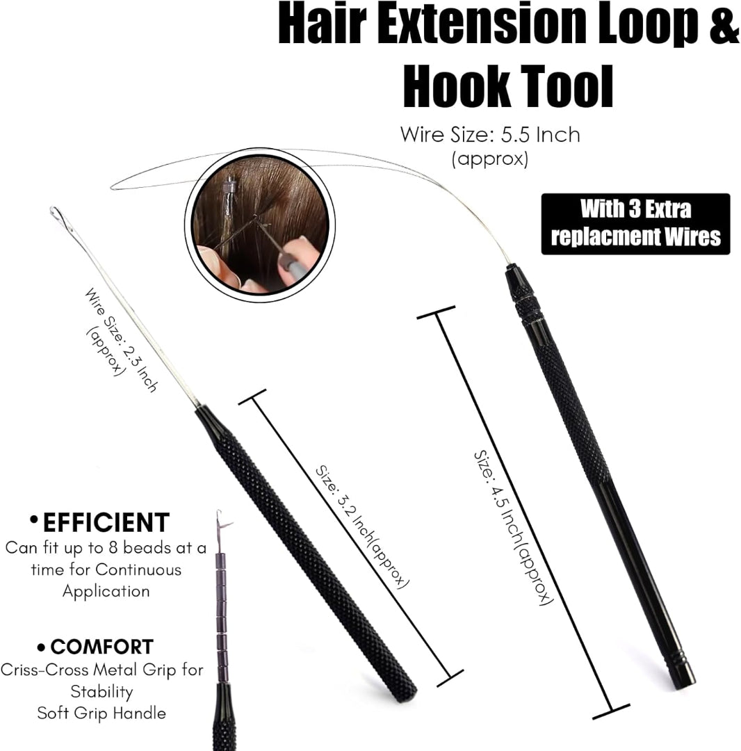 Bite Instruments Professional Hair Extension & Beading Tool Kit – Black Coated