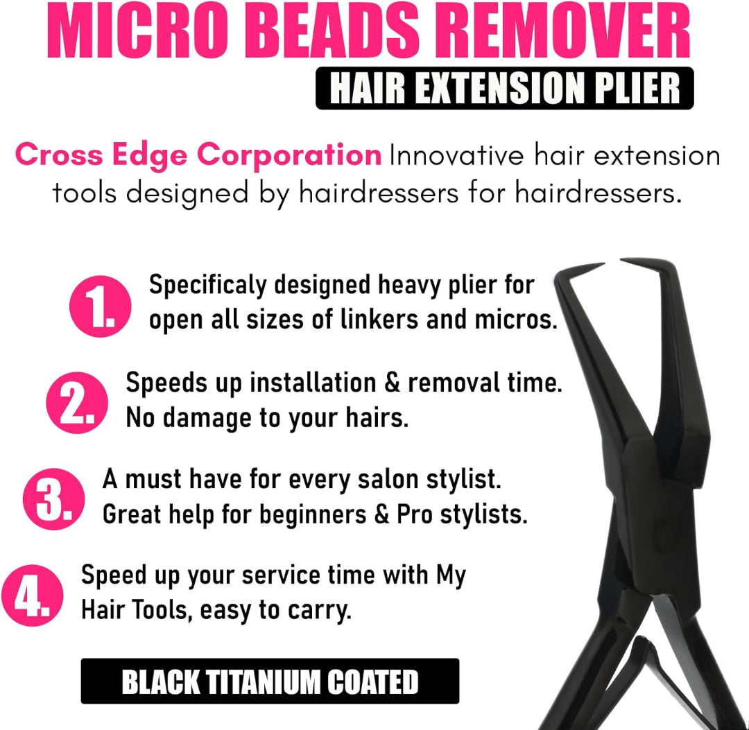 Bite Instruments Professional Hair Extension & Beading Tool Kit – Black Coated