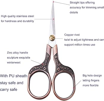Mini Detail Scissors – 4.5" Rounded Tip for Brows, Lashes & Microblading