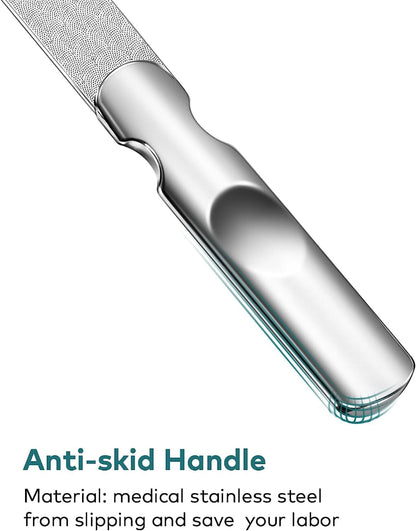 Stainless Steel Nail File with Anti-Slip Handle and Leather Case Bite Instruments