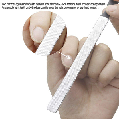 Stainless Steel Nail File with Anti-Slip Handle and Leather Case Bite Instruments