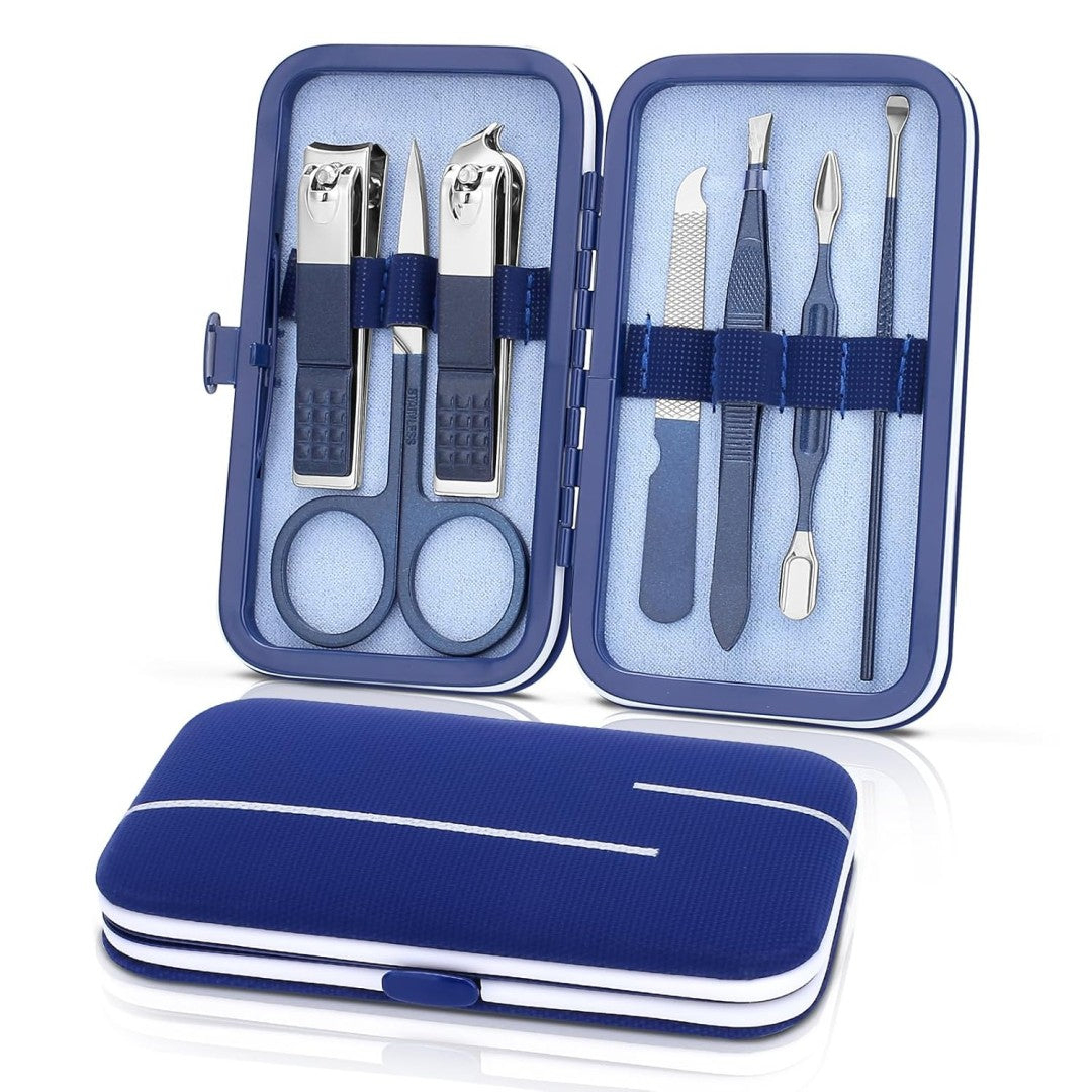7-Piece Manicure Pedicure Grooming Kit Professional Nail Care Set by Bite Instruments
