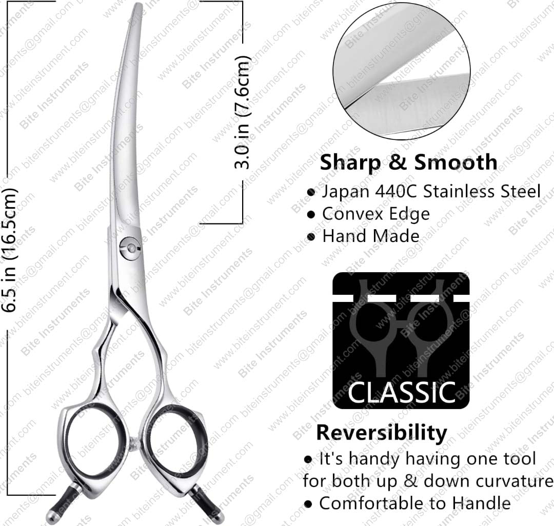 Curved Grooming Scissors for Dogs & Pets | Bite Instruments