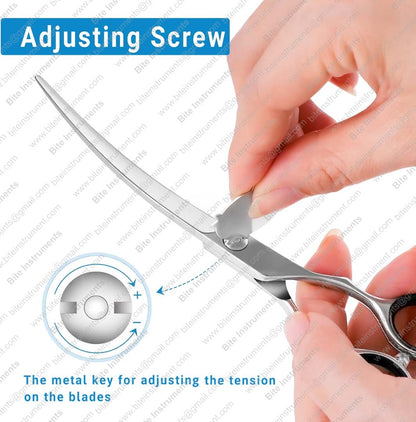 Curved Grooming Scissors for Dogs & Pets | Bite Instruments