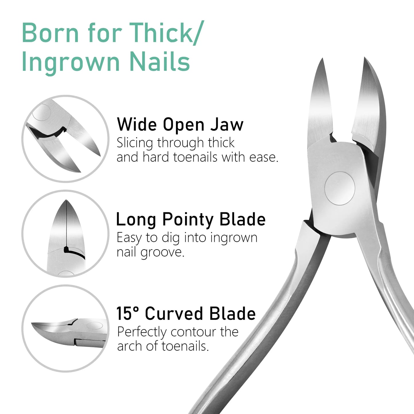 Professional Pedicure Toe Nail Cutter – Stainless Steel Toenail Clippers for Thick Nails | Bite Instruments (Sialkot, Pakistan)