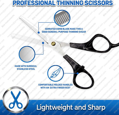 Bite Instruments Professional Thinning Scissors with Toothed Blade Pet Grooming Tools